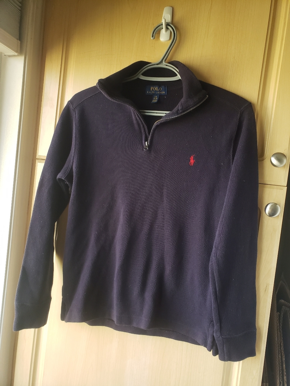 Polo by Ralph Lauren Deep Navy Cotton Blend Sweatshirt with Red Logo Tag